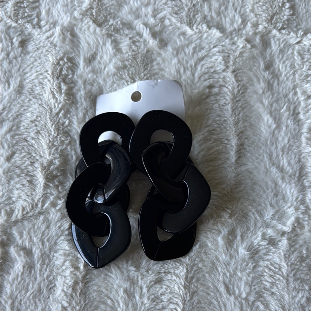 Black Sculptural Statement Earrings